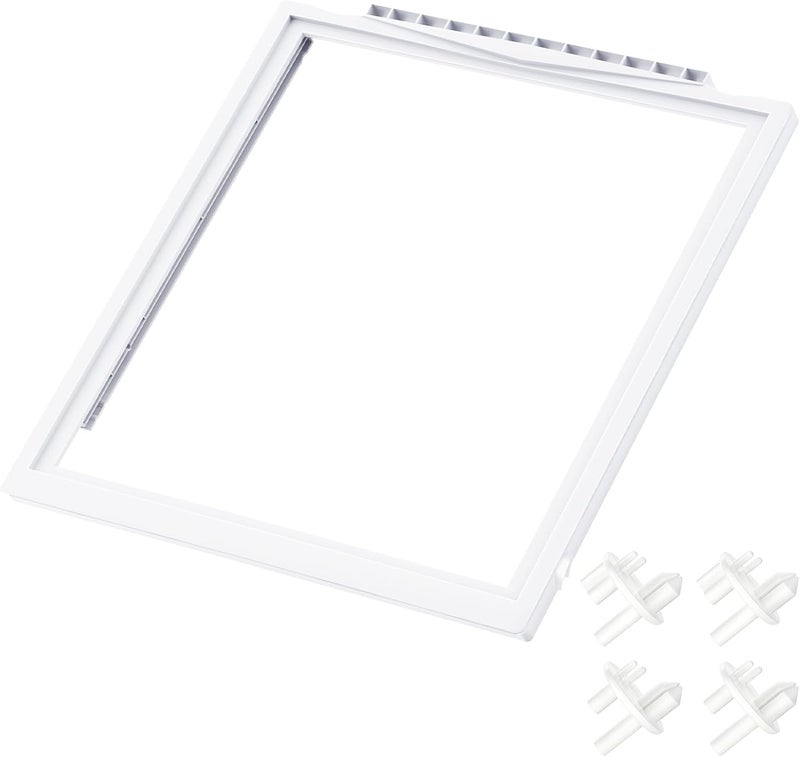 Alvar UPGRADED 241969501 Refrigerator Shelf Frame Compatible with Frigidaire Shelf Replacement Parts Crisper Drawer Pan Cover with 241993101 & 241993001 Crisper Cover Support LFSS2612TF0, FFSS2615TS0 Shelf - Image 1